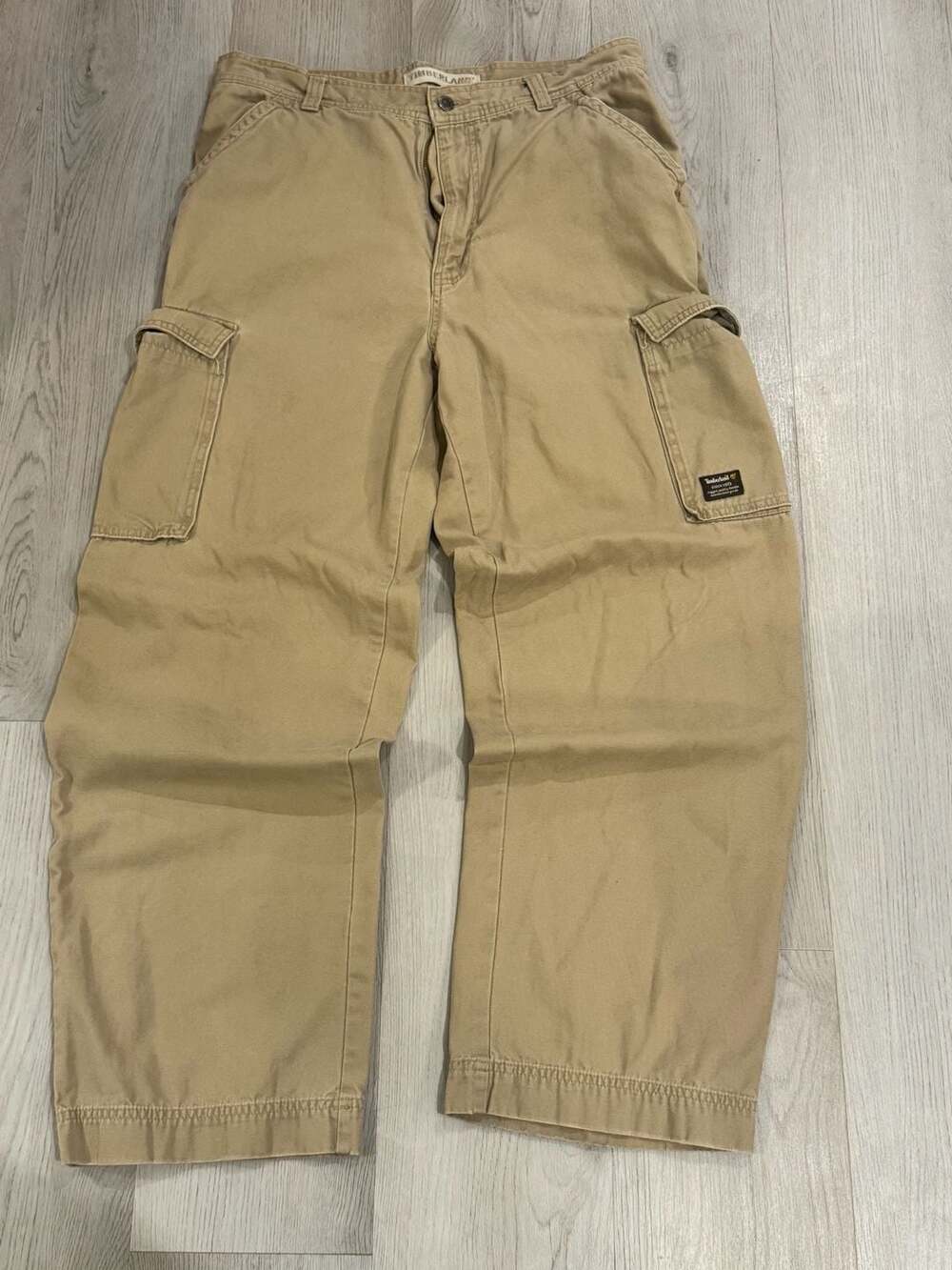 Timberland Cargo Pants Size 34x32 Tan Cotton Baggy